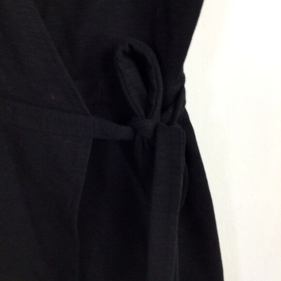 J. Crew Womens Ponte Faux Wrap Dress Tie Waist Sleeveless Black Size S L2357 NWT - Picture 4 of 16